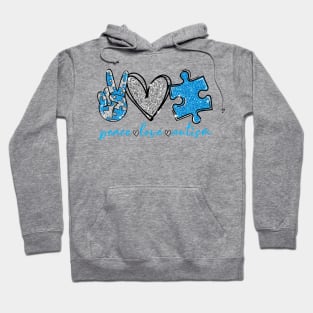 Autism Awareness Peace Love Autism Hoodie